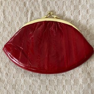 Red Eel Skin Clutch